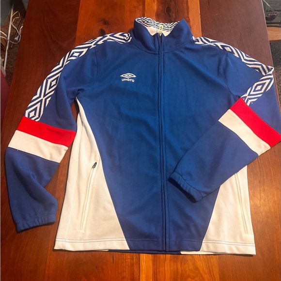 Umbro Vintage Blue and White Logo Track Jacket